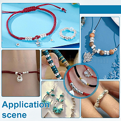 60 шт. рондель 925 бусины-разделители из стерлингового серебра&nbsp;STER-PH0003-82