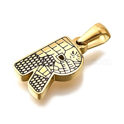 Pendentifs en acier inoxydable 304 doré&nbsp;STAS-K300-01G-R