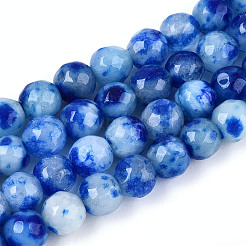 Окрашенные природные белый нефрит бисер пряди&nbsp;G-T139-6mm-60-17