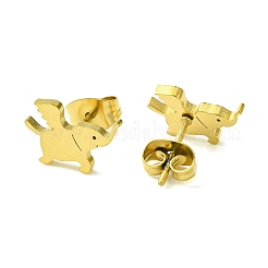 Милые серьги-гвоздики из нержавеющей стали 304 с изображением маленьких животных&nbsp;LS-EJEW-B041-03C-G