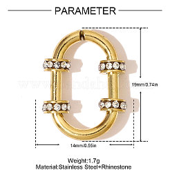 Кольца-связки из нержавеющей стали 304 со стразами&nbsp;STAS-OY007-88G