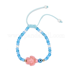 Bracelets en perles tressées en turquoise synthétique pour femmes&nbsp;BJEW-JB11695