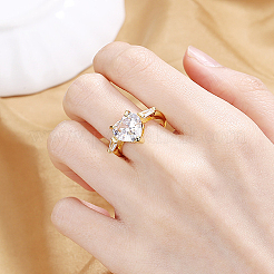 Регулируемые манжеты из латуни с кубическим цирконием для женщин&nbsp;JI1426