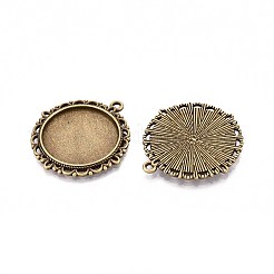 Aleación de estilo tibetano colgante cabujón ajustes&nbsp;TIBE-T003-06AB-01