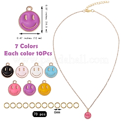70шт 7 цвета сплава эмаль подвески&nbsp;ENAM-SZ0002-22