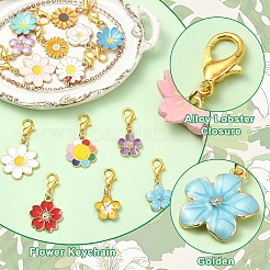 14pcs décorations de pendentif en alliage d'émail&nbsp;HJEW-YW00371