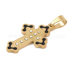 Pendentifs en strass émaillés en acier inoxydable 304 avec placage ionique (IP)&nbsp;STAS-Q325-05A-G