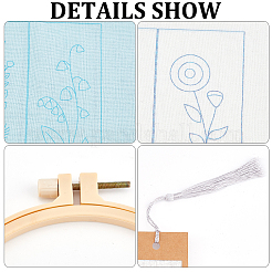 Diy blumenmuster papier lesezeichen stickerei kits&nbsp;DIY-WH0304-311