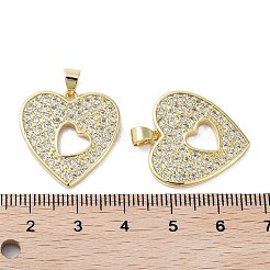 Сердце латунные микро проложить кубического циркония подвески&nbsp;KK-E102-05G