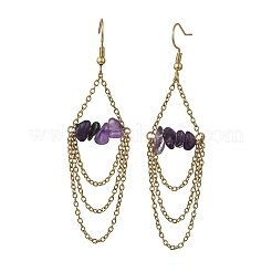 Natürlichen Amethyst Ohrringe&nbsp;EJEW-JE07287-01