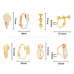 32 шт. 8-х стилевые латунные клипсы-серьги&nbsp;KK-HY0001-04