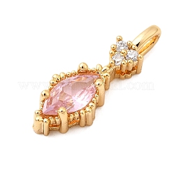 Pendentifs avec zircon cubiques à micro-pavés en laiton&nbsp;KK-F916-18G-01