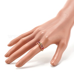 Anello polsino con perline di vetro sfaccettato placcato per ragazze adolescenti&nbsp;X1-RJEW-TA00013-01