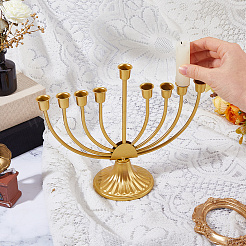 Porte-bougie menorah en fer à une branche&nbsp;AJEW-WH0696-763