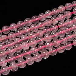 Chapelets de perles en quartz rose naturel, ronde, 8mm, Trou: 1mm, Environ 22~24 pcs/chapelet, 8 pouce