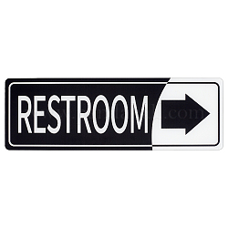 Акриловый индикатор, со словом туалет, для настенной дверной фурнитуры знак, прямоугольные, чёрные, 75x225x1.5 мм