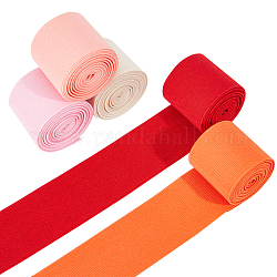 Benecreat elastico piatto in poliestere da 10m 5 colori, accessori per cucire indumenti per tessitura, colore misto, 50mm, 2m / color
