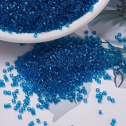 Perline miyuki delica piccole, cilindro, perline giapponesi, 15/0, (dbs0714) blu capri trasparente, 1.1x1.3mm, Foro: 0.7 mm, circa 3500pcs/10g