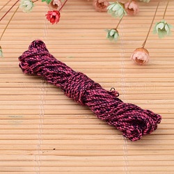 Cordones de algodón, cordón de macramé, rojo violeta medio, 1.5mm, alrededor de 2.18 yarda (2 m) / paquete, 8 paquetes / bolsa