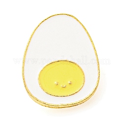 Spilla smaltata a tema cibo, spilla in lega d'oro per abiti da zaino, uovo affogato, giallo, 24x19x1.5mm