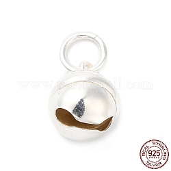 925 Sterling Silber Charme, Glocke, mit Ringe springen, Silber, 8x6.5 mm, Bohrung: 2.5 mm