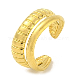 304 anello a polsino aperto a doppia linea in acciaio inox, oro, misura degli stati uniti 8 1/4 (18.3mm)