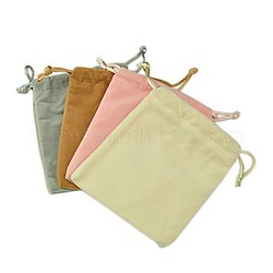 Мешки ювелирных изделий бархата, разноцветные, 11.8x10 см