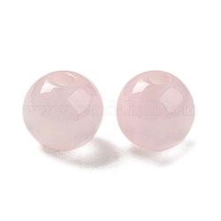 Perles de résine translucide, perles de paillettes, ronde, rose brumeuse, 8x7.5mm, Trou: 1.8mm