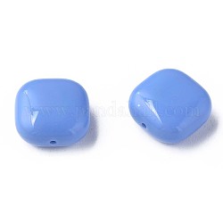 Abalorios acrílicos opacos, cuadrado, azul aciano, 15x15x7.5mm, agujero: 1.2 mm, aproximamente 375 unidades / 500 g