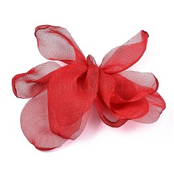 Bowknot Organza Ornament Zubehör, für diy schmuck machen handwerk, rot, 85~92x37~50 mm