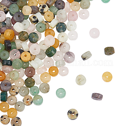 Fili di perline giada naturale, perline Heishi, Rotondo piatto / disco, 4.5x2.5~3.8mm, Foro: 0.8 mm, 160pcs/scatola