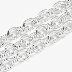 Chaînes de câbles en aluminium, non soudée, ovale, gainsboro, 13x10x2.3mm