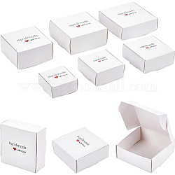 Benecreat 24шт 6 стиля бумаги с коробками для конфет из пвх, с квадратным окном, для коробки для выпечки, подарочная коробка для детского душа, квадратный, белые, 4шт / стиль