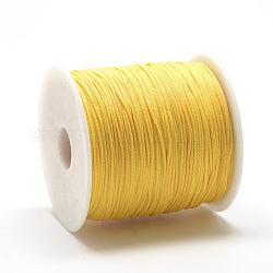 Polyester Cords, Gold, 0.8mm, about 131.23~142.16 yards(120~130m)/roll