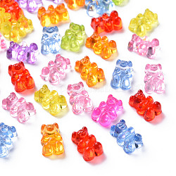 Прозрачные акриловые бусины, медведь, разноцветные, 12x8x6 мм, отверстие : 1.6 мм, Около 1340~1400 шт / 500 г