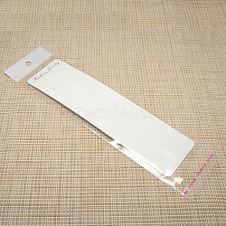 Display rettangolo collana imposta carte di carta cartone e sacchetti di cellofan autoadesivi, bianco, 275x65mm