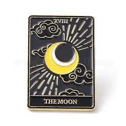 Pin de esmalte de tarjeta de tarot de moda, broche de la aleación del esmalte, dorado, la luna xviii, 30.5x21x10mm, pin: 1 mm