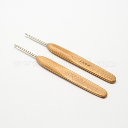 Bambú mango de hierro agujas de gancho de ganchillo, Perú, pin: 2.5 mm, 133~136x13x7mm