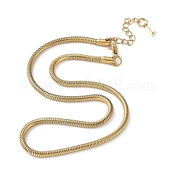 Placage ionique (ip) 304 collier chaîne serpent ronde en acier inoxydable, véritable 18k plaqué or, 15.87 pouce (40.3 cm)