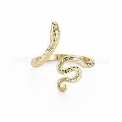 Anelli per polsini in lega di placcatura a forma di serpente, anelli aperti,  cadmio& piombo libero, oro chiaro, misura degli stati uniti 9 3/4 (19.5mm)