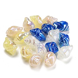 Perles acryliques plaquées irisées, conque, couleur mixte, 16.5x24x14mm, Trou: 1.6mm