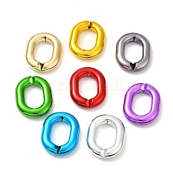 Plaqué acrylique UV reliant anneaux, connecteurs à liaison rapide, ovale, couleur mixte, 37.5x29x7.5mm, diamètre intérieur: 22.5x14 mm