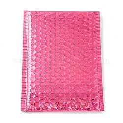 Sacs d'emballage de film laser, courrier à bulles, enveloppes matelassées, rectangle, rose foncé, 24x15x0.6 cm