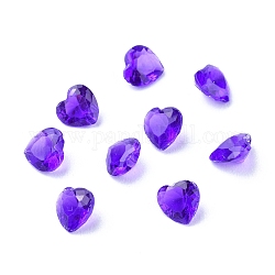 Transparent Pointed Back Glass Cabochons, Heart, for DIY Crafts Jewelry Making, Dark Violet, 4.5x5x3mm