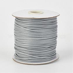 Cordón de poliéster encerado coreano ecológico, gris claro, 2mm, aproximamente 90yards / rodillo (80 m / rollo)