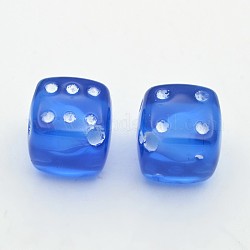 Transparent Acrylic Beads, Dice, Slate Blue, 12x12mm, Hole: 2mm, about 310pcs/500g