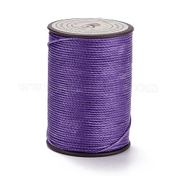 Round Waxed Polyester Thread String, Micro Macrame Cord, Twisted Cord, for Leather Sewing Stitching, Indigo, 0.8mm, about 54.68 Yards(50m)/Roll
