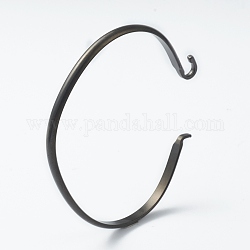 304 bracelet de manchette en acier inoxydable, bracelet manchette interchangeable, gunmetal, 1/8 pouce (0.35 cm), diamètre intérieur: 2-1/8 pouce (5.45 cm) x 2 pouces (4.95 cm)