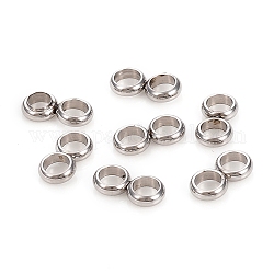 201 distanziatori barre di acciaio inossidabile, doppio anello, numero 8 forma, colore acciaio inossidabile, 8.8x4.5x1.7mm, Foro: 2.8 mm