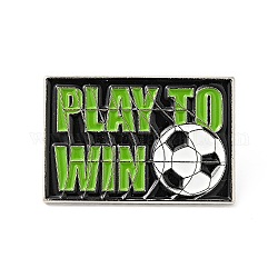 Football Theme Enamel Pin, Platinum Plated Alloy Badge for Backpack Clothes, Rectangle Pattern, 20x30x1.5mm